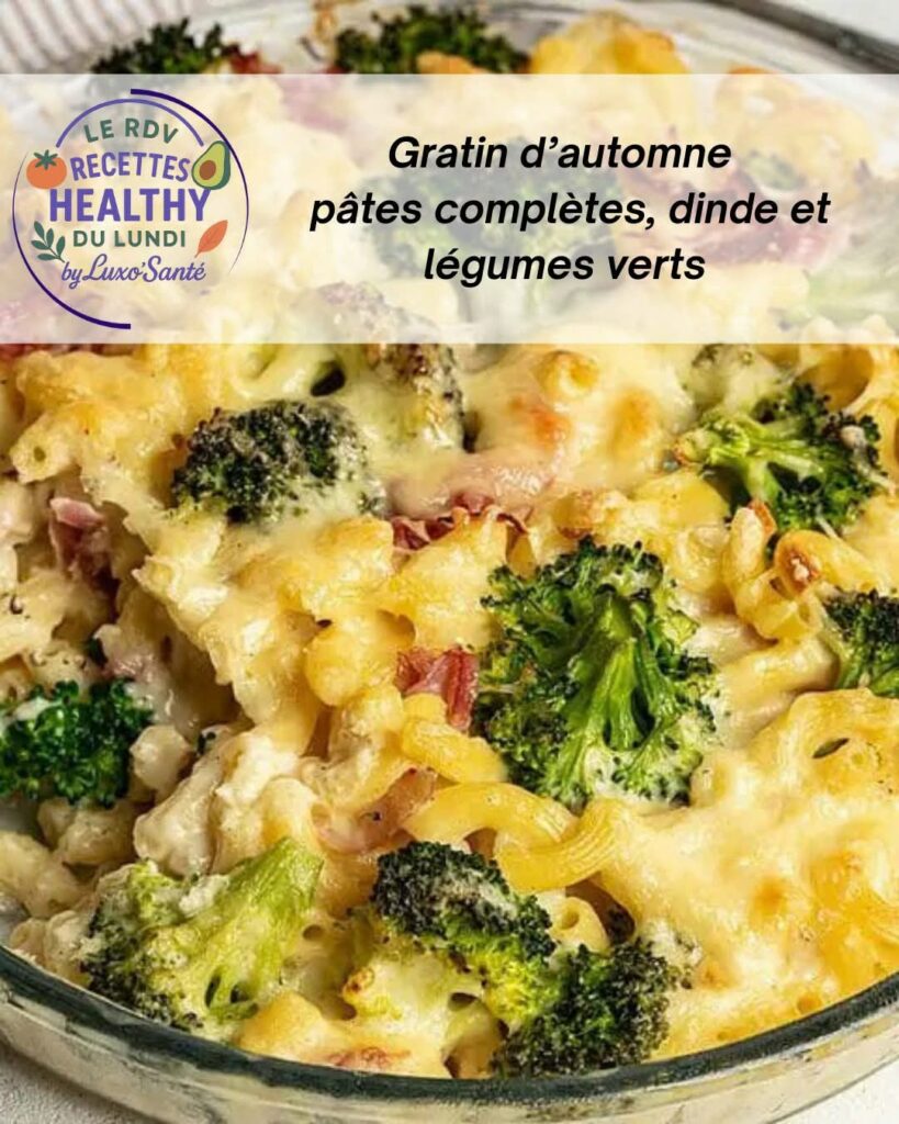 Gratin d'automne aux pâtes, dinde et légumes