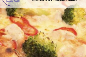 Pizza maison aux brocolis, poivrons, jambon et mozzarella, gros plan sur les fleurons de brocolis
