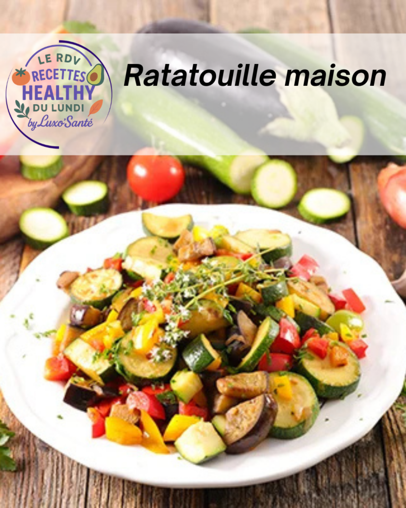 Ratatouille maison aux tomates, poivrons, courgettes et aubergines, recette sans féculents Luxo’Santé Challans