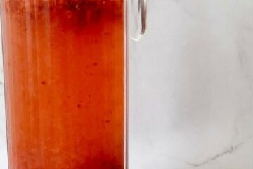Eau aromatisée aux framboises, groseilles, fraises et mélisse en carafe