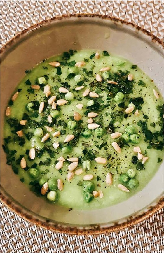 Soupe de chou-fleur aux petits pois